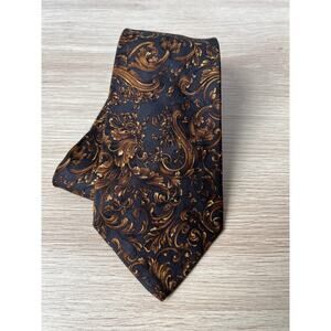 Abercrombie & Fitch Brown Floral Design 100% Silk Hand Made Designer Tie